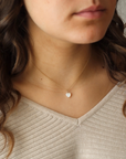 Mother Of Pearl Heart Charm Necklace