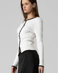 Odelia Asymmetric Button Cardigan